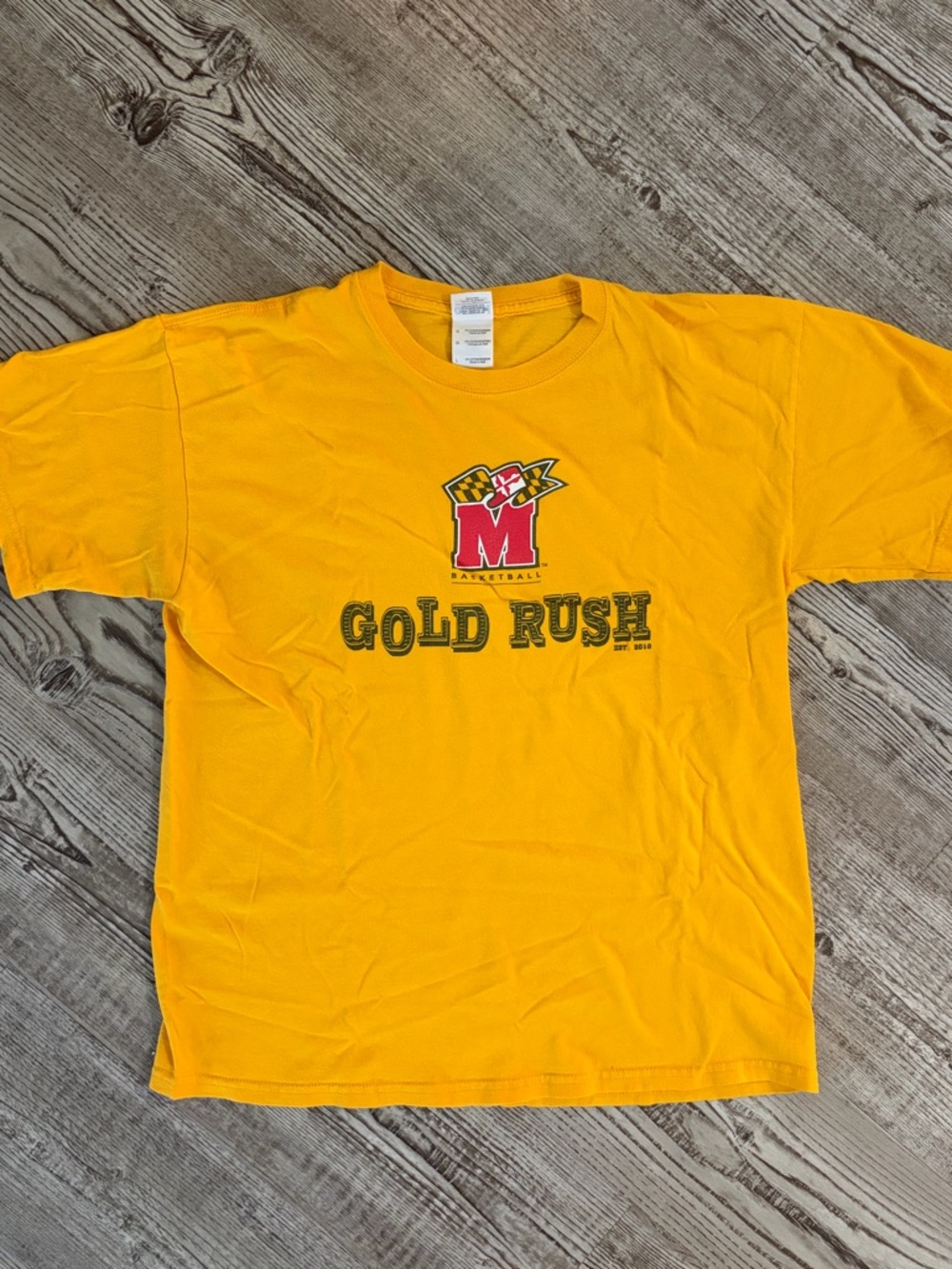Vintage Maryland Basketball Gold Rush Student Tee - Large - 2010 vs Duke